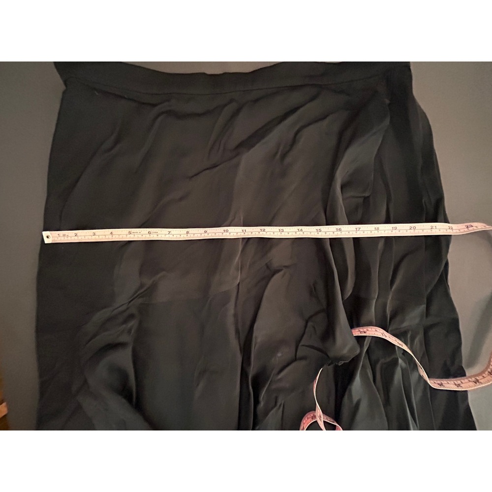 NWT Chloe Kristyn Black Ruffle Midi Skirt Satin Wrap Style Plus Size 1X New - Picture 5 of 6